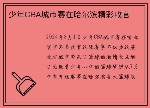少年CBA城市赛在哈尔滨精彩收官